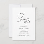 Minimalistische Hochzeit im modernen Skriptstil – Save The Date (Vorderseite)