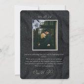 Minimalistische Hochzeit im Schwarzen Winter Einladung (Rückseite)