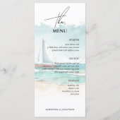 Minimalistische Hochzeit im Wasser Menükarte (Vorderseite)
