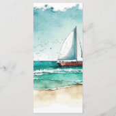 Minimalistische Hochzeit im Wasser Menükarte (Rückseite)