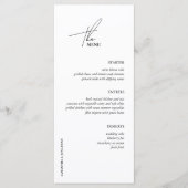 Minimalistische Hochzeit im Wasser Menükarte (Vorderseite)