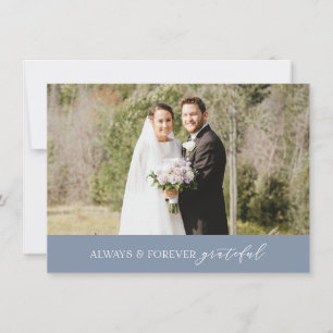 Minimalistische Hochzeit immer und für immer blau Dankeskarte
