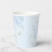 Minimalistische Hochzeit in Aquarellblau Pappbecher (Rechts)