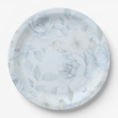 Minimalistische Hochzeit in Aquarellblau Pappteller (Vorderseite)