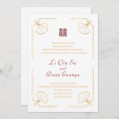 Minimalistische Hochzeit in China Einladung (Vorne/Hinten)