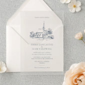 Minimalistische Hochzeit in der Kirche Einladung
