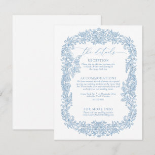 Minimalistische Hochzeit in dunkelblau und weiß Begleitkarte