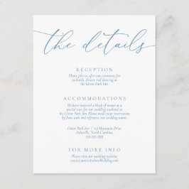 Minimalistische Hochzeit in dunkelblau und weiß Begleitkarte