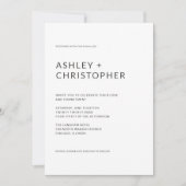 Minimalistische Hochzeit in geordneter Dark Slate Einladung (Vorderseite)
