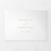 Minimalistische Hochzeit in Gold-Klasse Dreifach Gefaltete Einladung (Cover)