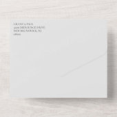 Minimalistische Hochzeit in Grau All In One Einladung (Rückseite)