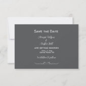Minimalistische Hochzeit in Grau und Weiß Save The Date (Vorderseite)