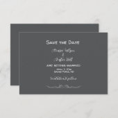 Minimalistische Hochzeit in Grau und Weiß Save The Date (Vorne/Hinten)