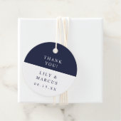 Minimalistische Hochzeit in Navy und Weiß Geschenkanhänger (Beispiel)