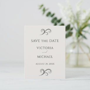 Minimalistische Hochzeit in neutralen, modernen Ro Save The Date