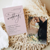 Minimalistische Hochzeit in Rosa Einladung