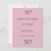 Minimalistische Hochzeit in Rosa Save The Date (Vorderseite)