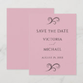 Minimalistische Hochzeit in Rosa Save The Date (Vorne/Hinten)