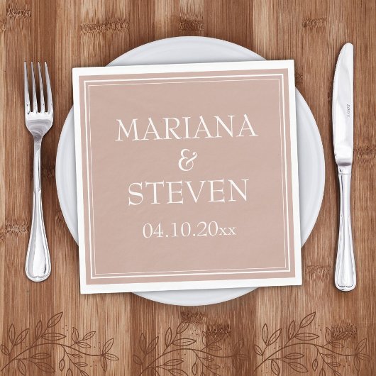 Minimalistische Hochzeit in Rosa Serviette