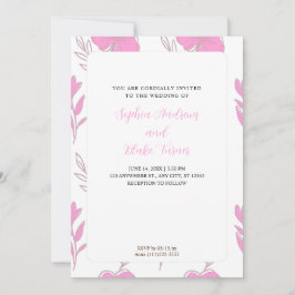 Minimalistische Hochzeit in Rosa und Braun Einladung