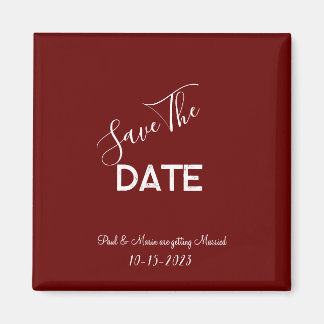 Minimalistische Hochzeit in Rot und Weiß speichern Magnet