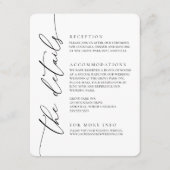 Minimalistische Hochzeit in Schwarz und Weiß 2 Begleitkarte (Vorderseite)