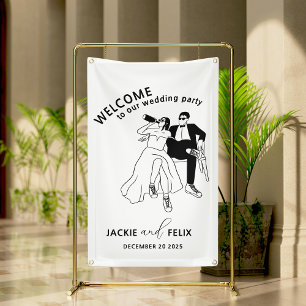 Minimalistische Hochzeit in Schwarz und Weiß Banner