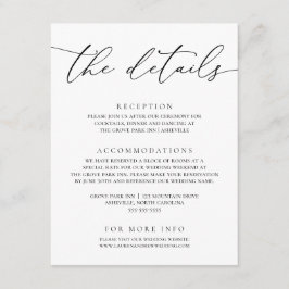 Minimalistische Hochzeit in Schwarz und Weiß Begleitkarte