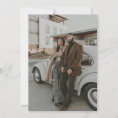 Minimalistische Hochzeit in Schwarz und Weiß Einladung (Rückseite)