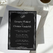 Minimalistische Hochzeit in Schwarz und Weiß Einladung