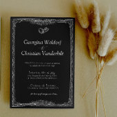 Minimalistische Hochzeit in Schwarz und Weiß Einladung