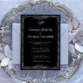 Minimalistische Hochzeit in Schwarz und Weiß Einladung