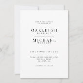 Minimalistische Hochzeit in Schwarz und Weiß Einladung (Vorderseite)