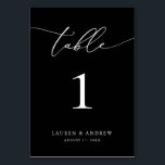 Minimalistische Hochzeit in Schwarz und Weiß | Eve Tischnummer<br><div class="desc">(**BITTE BEACHTEN SIE: Um zu bestellen,  passen Sie einfach Ihre Tischnummer (und Name/Datum) an und fügen Sie jede Nummer einzeln in Ihren Warenkorb ein. Dann Karo raus,  sobald du fertig bist.) Schön,  elegant,  modern und minimalistisch,  Tischnummer-Karte. Vollständig anpassbar mit Ihren Namen (oder Ereignisname) und Datum.</div>