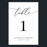 Minimalistische Hochzeit in Schwarz und Weiß | Eve Tischnummer<br><div class="desc">(**BITTE BEACHTEN SIE: Um zu bestellen,  passen Sie einfach Ihre Tischnummer (und Name/Datum) an und fügen Sie jede Nummer einzeln in Ihren Warenkorb ein. Dann Karo raus,  sobald du fertig bist.) Schön,  elegant,  modern und minimalistisch,  Tischnummer-Karte. Vollständig anpassbar mit Ihren Namen (oder Ereignisname) und Datum.</div>