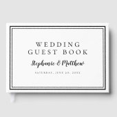 Minimalistische Hochzeit in Schwarz und Weiß Gästebuch (Vorderseite)