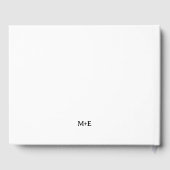 Minimalistische Hochzeit in Schwarz und Weiß Gästebuch (Rückseite)