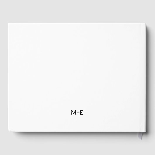 Minimalistische Hochzeit in Schwarz und Weiß Gästebuch (Rückseite)
