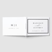 Minimalistische Hochzeit in Schwarz und Weiß Gästebuch (Voll)
