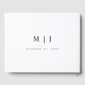 Minimalistische Hochzeit in Schwarz und Weiß Gästebuch (Rückseite)