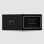 Minimalistische Hochzeit in Schwarz und Weiß Gästebuch (Voll)