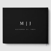 Minimalistische Hochzeit in Schwarz und Weiß Gästebuch (Rückseite)