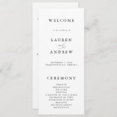 Minimalistische Hochzeit in Schwarz und Weiß Programm (Vorne/Hinten)