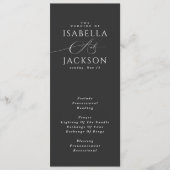 Minimalistische Hochzeit in Schwarz und Weiß Programm (Vorderseite)