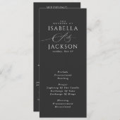 Minimalistische Hochzeit in Schwarz und Weiß Programm (Vorne/Hinten)