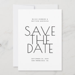 Minimalistische Hochzeit in Schwarz & Weiß | Foto Save The Date