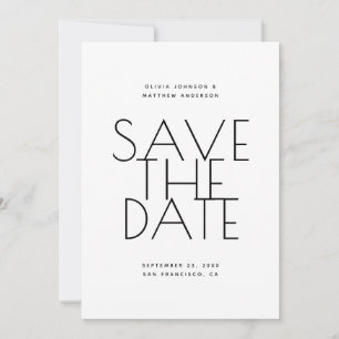 Minimalistische Hochzeit in Schwarz & Weiß Foto Save The Date