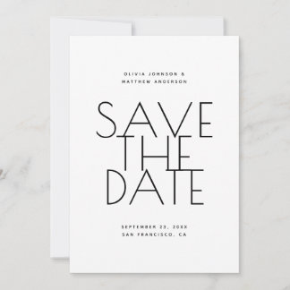 Minimalistische Hochzeit in Schwarz & Weiß | Foto Save The Date