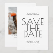 Minimalistische Hochzeit in Schwarz & Weiß | Foto Save The Date (Vorne/Hinten)