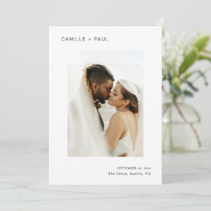 Minimalistische Hochzeit in Schwarz-Weiß-Foto Save The Date